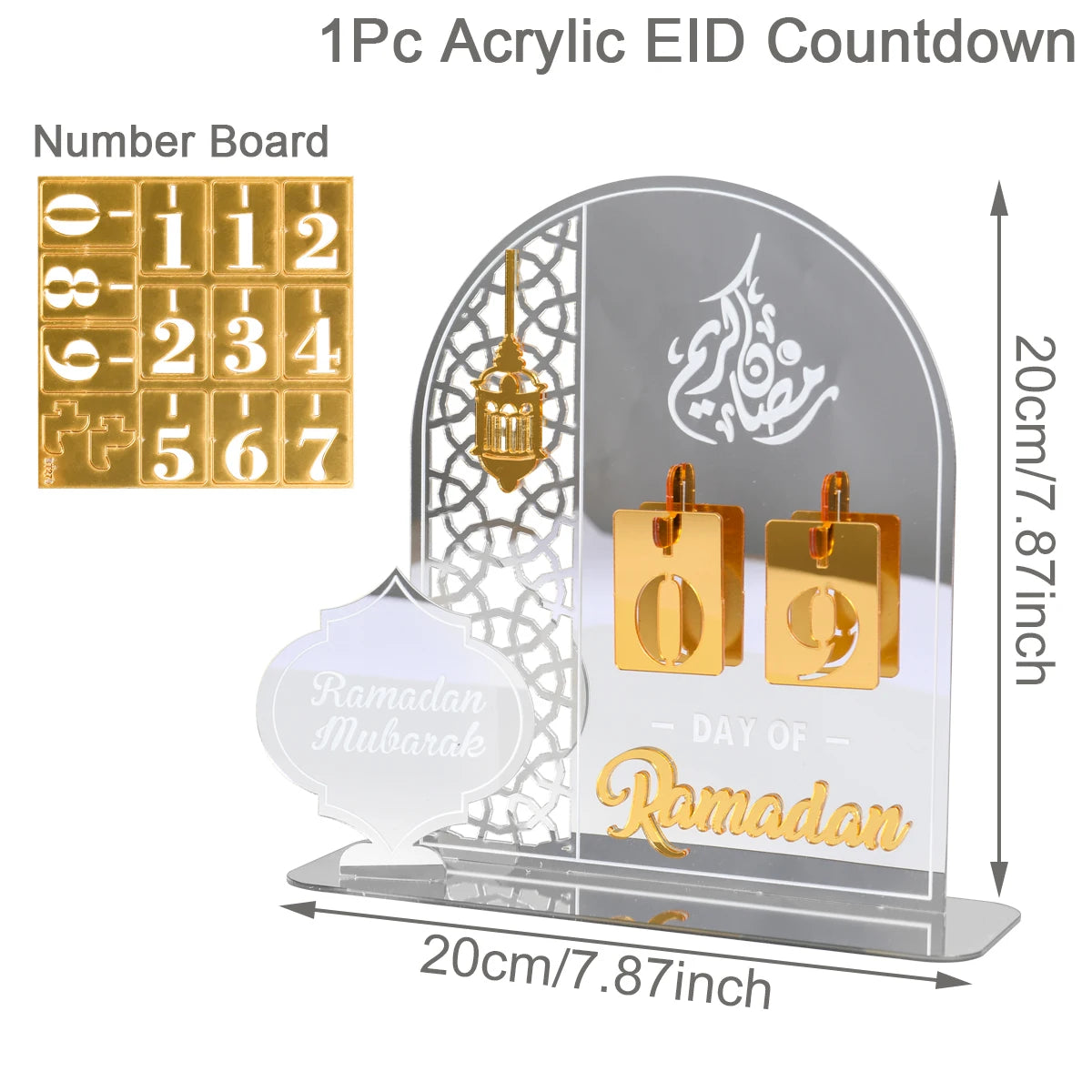 Ornement de calendrier de compte à rebours Ramadan Kareem