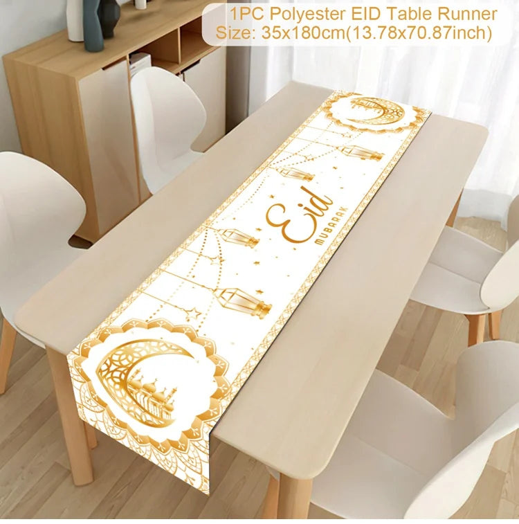 Chemin de Table pour Décoration du Ramadan en Polyester