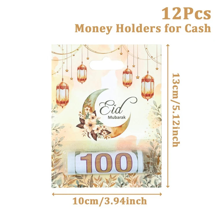 12 Carte Cadeau Porte-monnaie Eid Mubarak