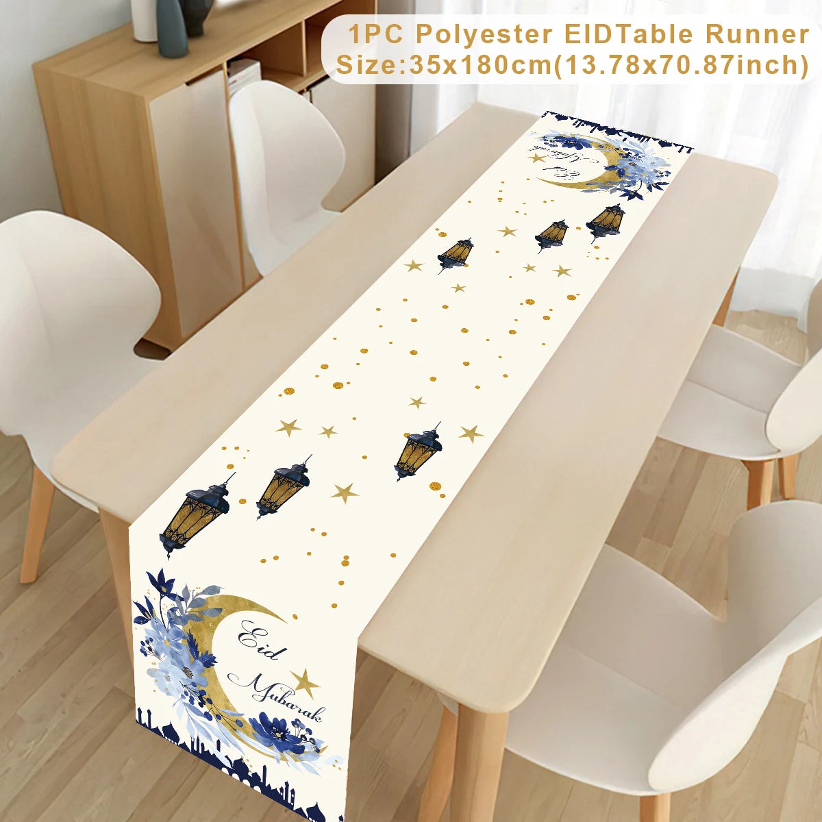 Chemin de Table pour Décoration du Ramadan en Polyester