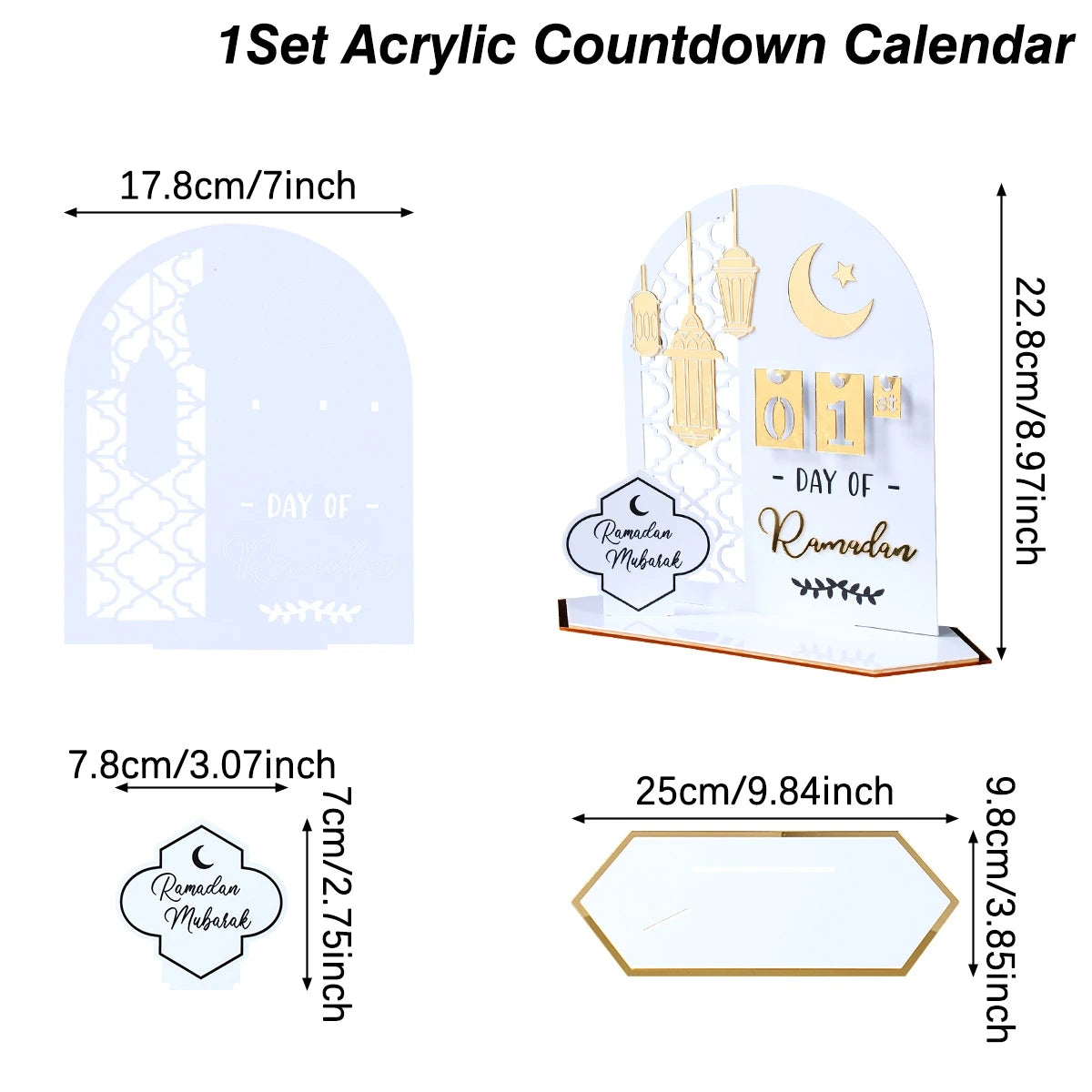 Ornement de calendrier de compte à rebours Ramadan Kareem