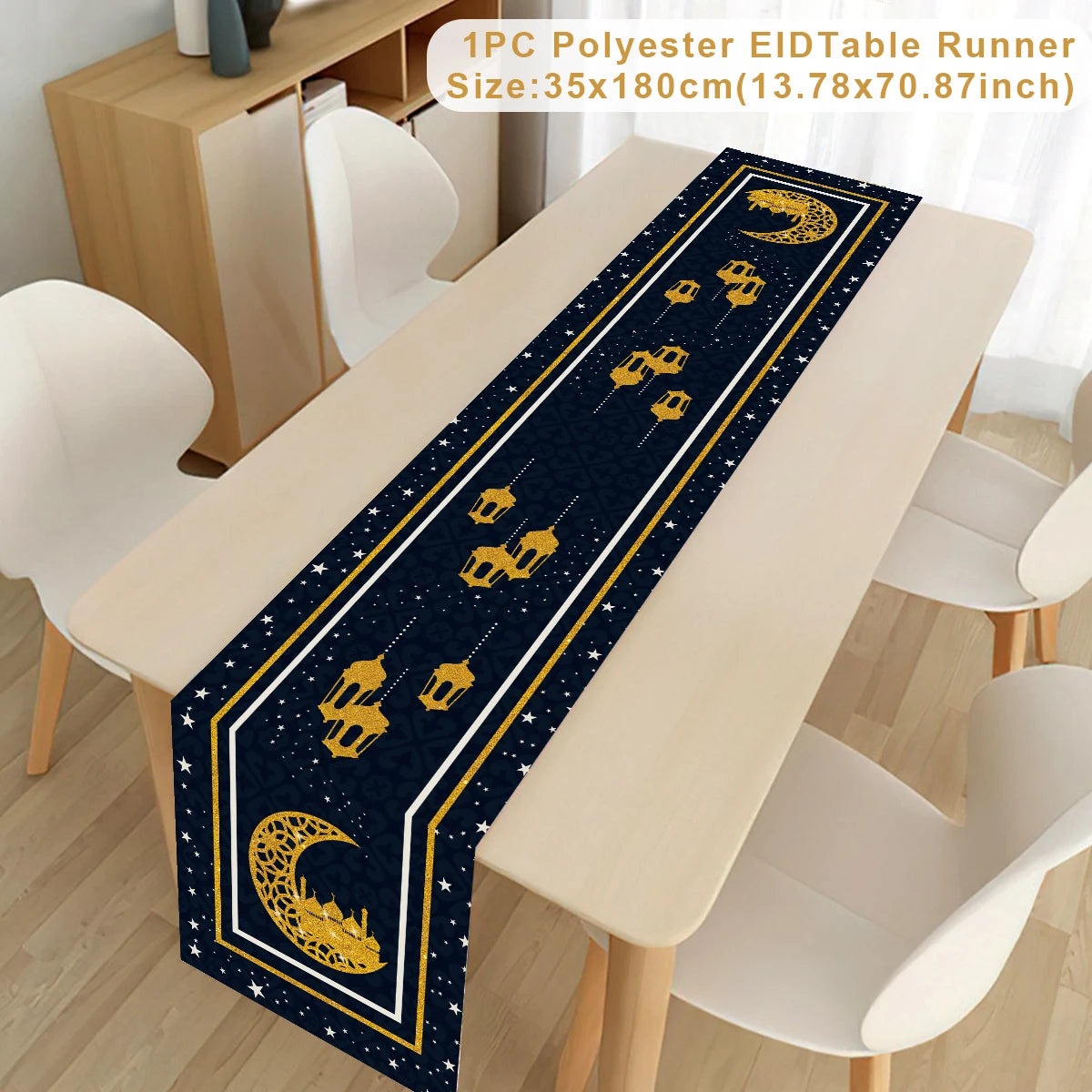 Chemin de Table pour Décoration du Ramadan en Polyester