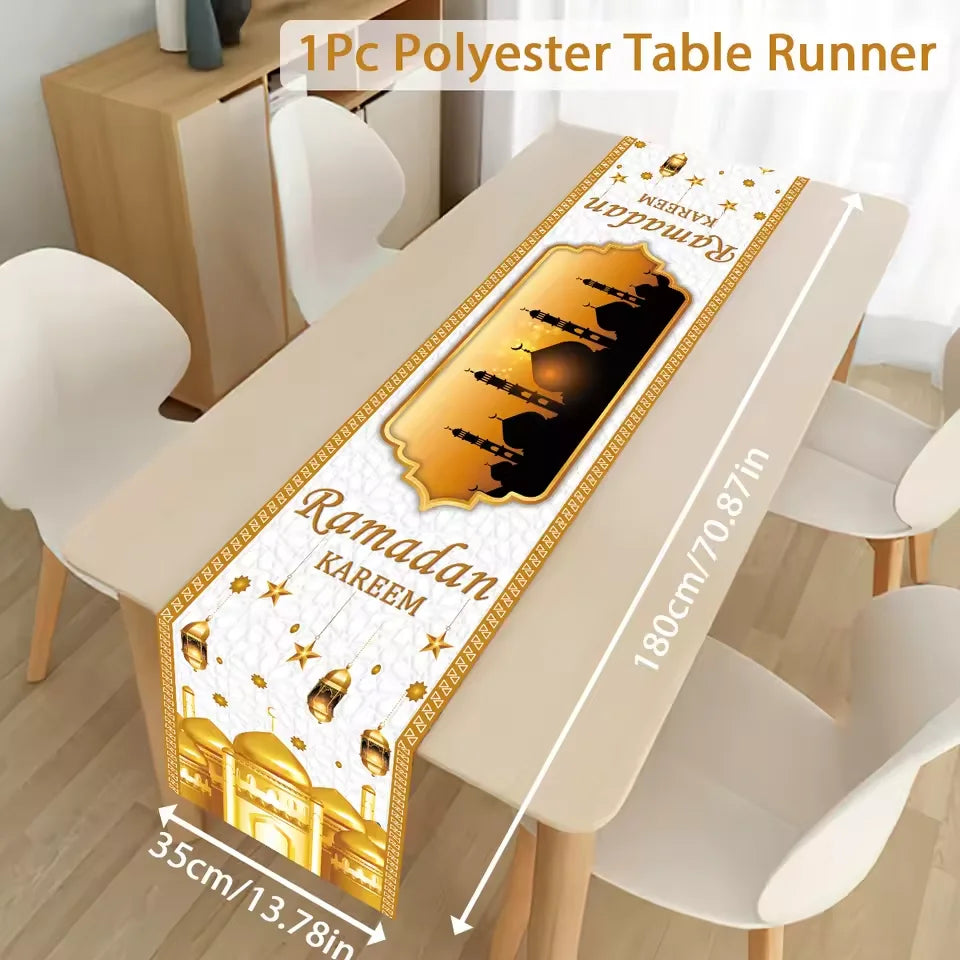 Chemin de Table pour Décoration du Ramadan en Polyester