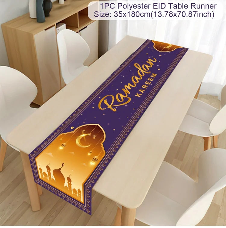 Chemin de Table pour Décoration du Ramadan en Polyester