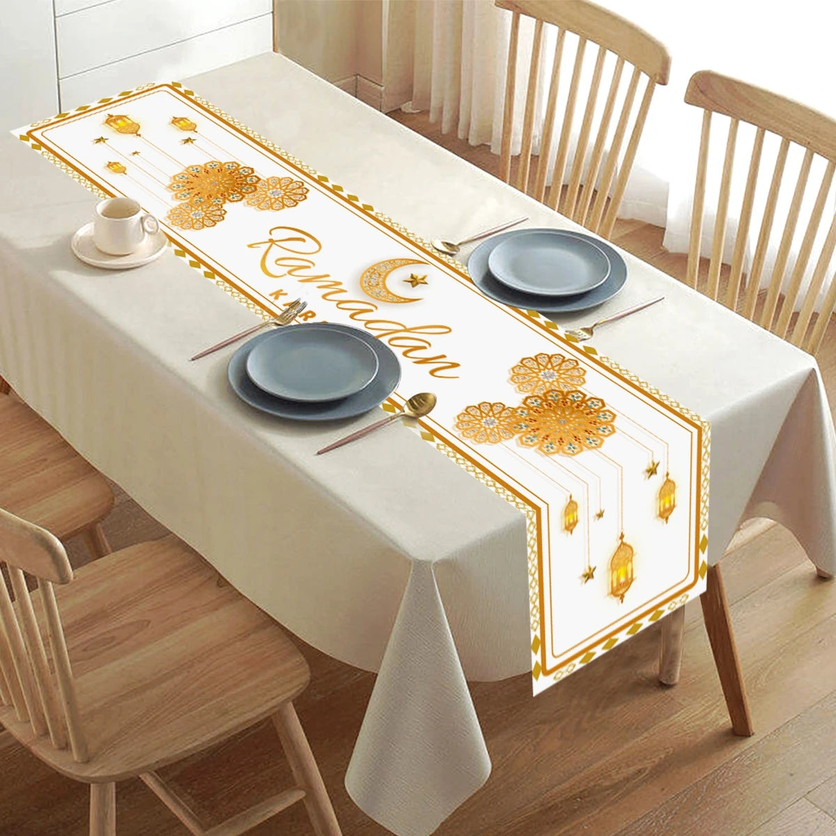 Chemin de Table pour Décoration du Ramadan en Polyester