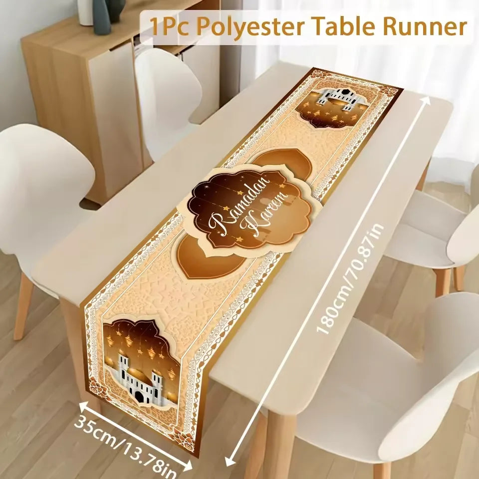 Chemin de Table pour Décoration du Ramadan en Polyester