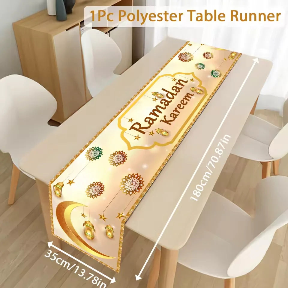 Chemin de Table pour Décoration du Ramadan en Polyester