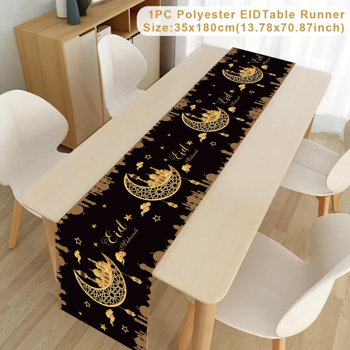 Chemin de Table pour Décoration du Ramadan en Polyester