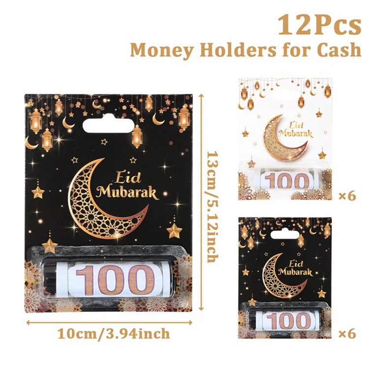 12 Carte Cadeau Porte-monnaie Eid Mubarak