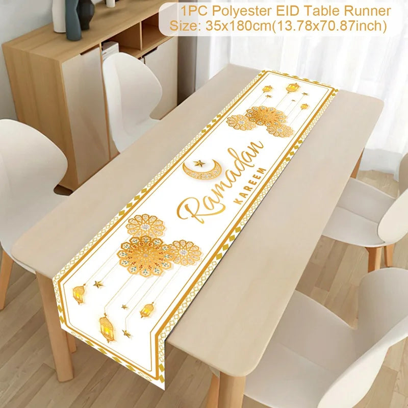 Chemin de Table pour Décoration du Ramadan en Polyester